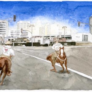 Bill Kelley Jr made a drawing of cowboys