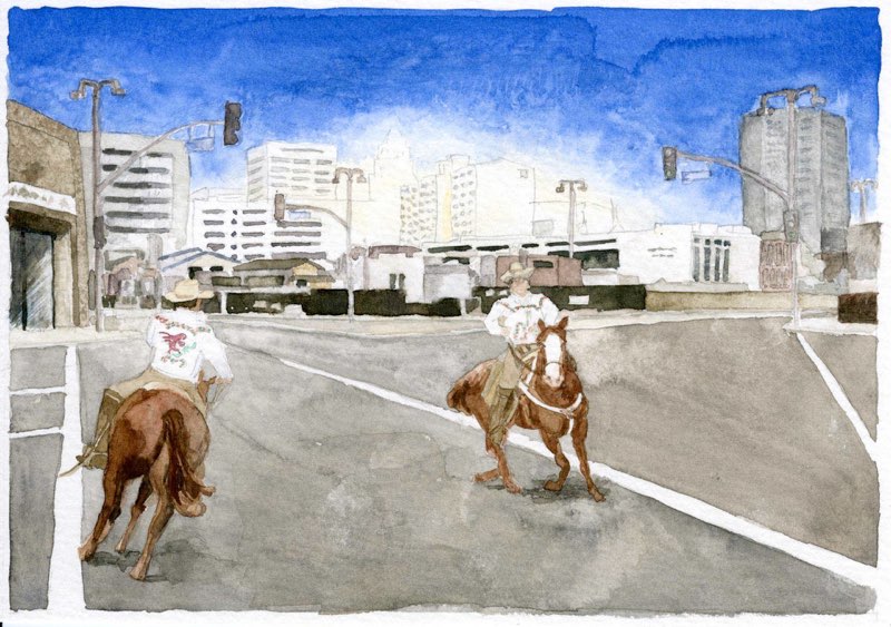 Bill Kelley Jr made a drawing of cowboys