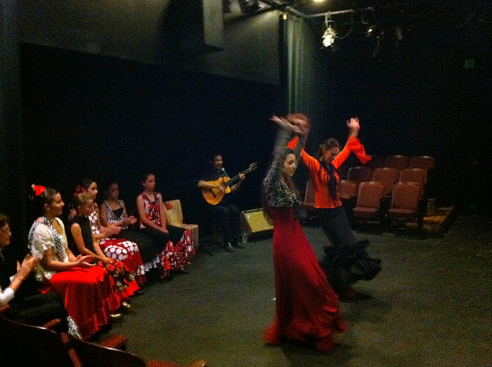 dancers from the Claudia de la Cruz Flamenco Institute action shot