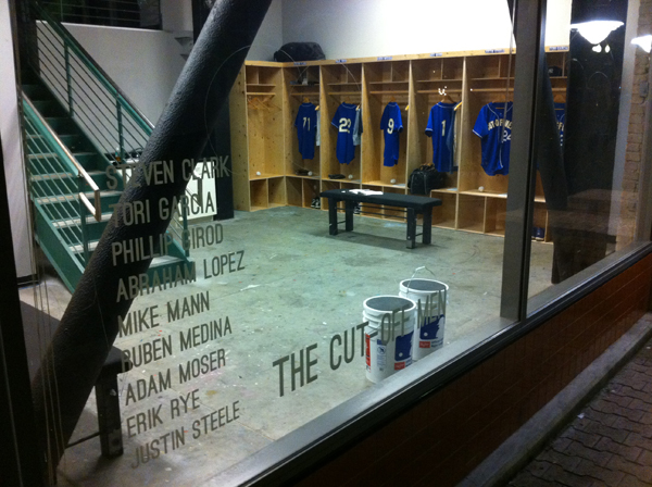 Major League Baseball tryouts, locker room