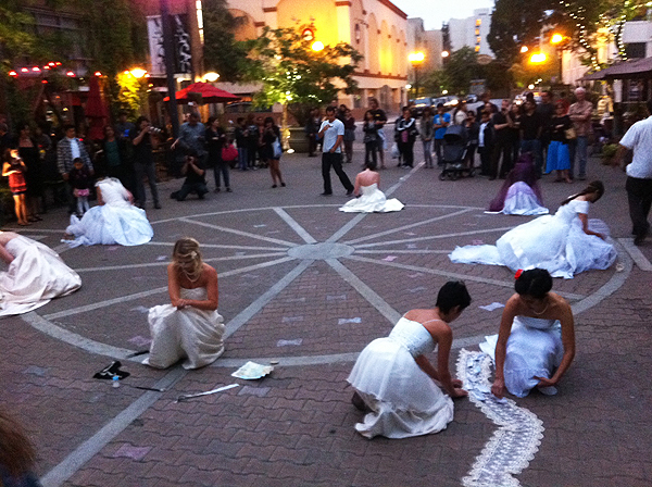 Guerrilla Gowns, organized and performed by CSUF current students