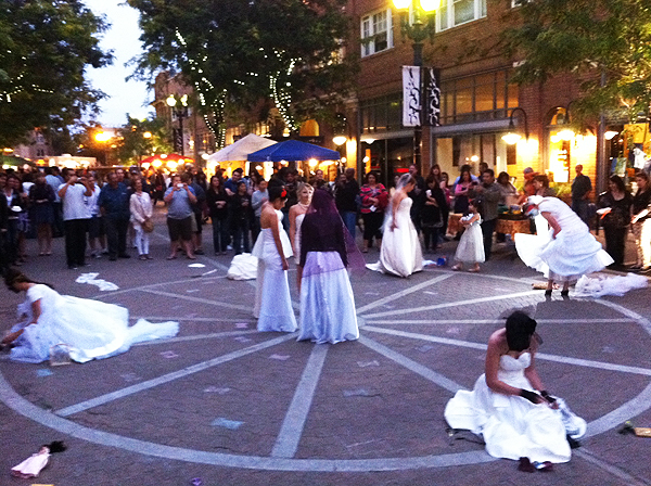 Guerrilla Gowns, organized and performed by CSUF current students