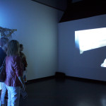 Patrons enjoy Constantin Hartenstein "Event Horizon" video installation. 3