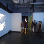 Patrons enjoying Constantin Hartensten video installation.