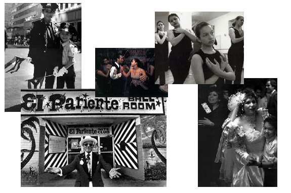 Multiple collage photographs of various scenes "Americanos: Latino Life in the United States"