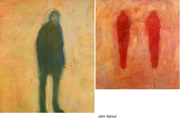 Two paintings of figures by John Sproul.