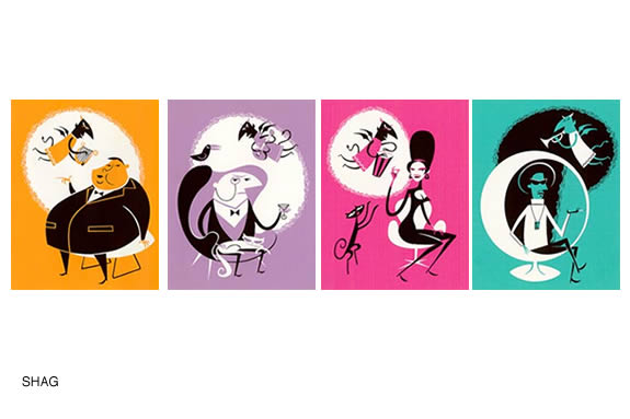 Grand Central Press Editions. Four images each one a different color with cartoon figures.