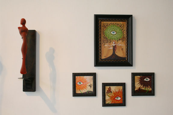illustrations of sun tree eye people