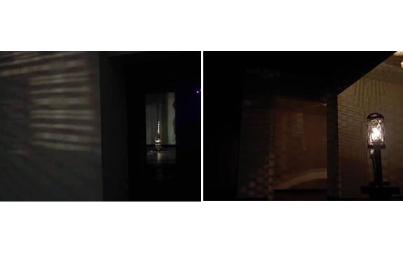Dark room, very dim light.