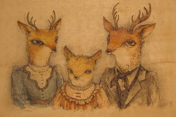 drawing of deer people