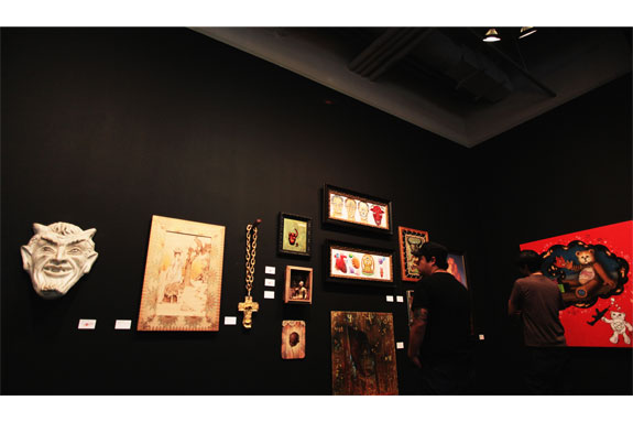 A photograph of the Satan exhibition.