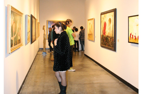 Patrons in the gallery