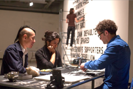 Paul Ramirez Jonas sitting at a table