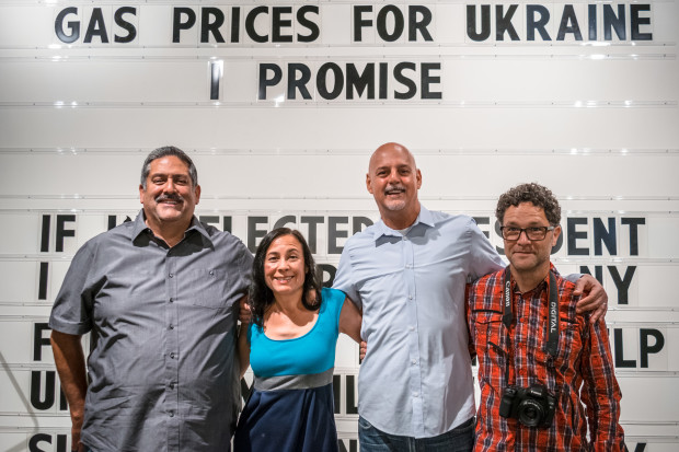 Artist Leonard Correa with Tracy,  John and Paul