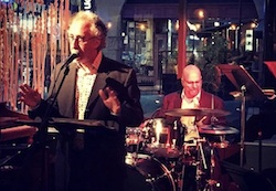 Artist David Greenberger performing