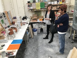 Guest curator Kelly Lindner with artist Jose Flores Nava